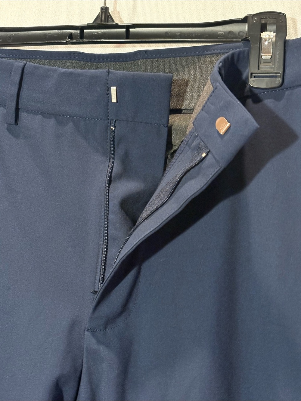 Men's Navy Dress Pants - Tailored Straight Leg - Picture 2 of 6